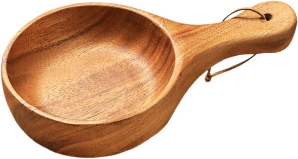 Wood Salad Mixing Bowl Acacia Serving Bowl for Fruits Soup and Cereal Kitchen Bowl with Handle Ideal for Mixing Serving and Entertaining for Family Gatherings and Dinner Parties