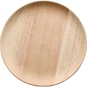 2 Pack 7.9 inch Round Wood Dish, Plate Acacia Wooden For Food Dish, Sweets Fruit Dessert Coffee Dish, Round Wood Dinner Tableware Plates, Tray for Home Decoration (7.9 Inch)