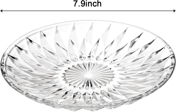 Set of 12 Crystal Glass Salad Plate, 8 Inch Round Clear Dessert Plates Restaurant Serving Party Plates for Fruits, Snacks - Image 2