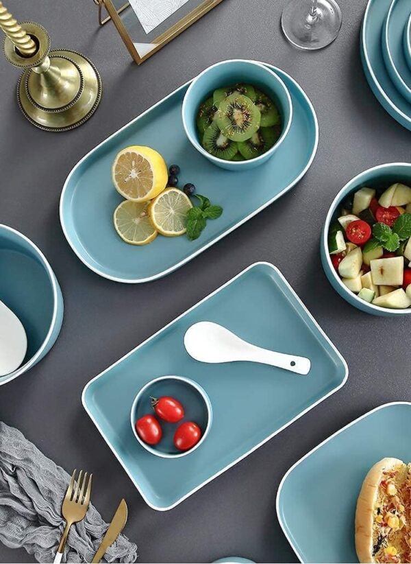 Dinner Set for Family Party Hotel Restaurant Nordic Style Dinnerware Set Chinese Tableware Set Creative Ceramic Dishes Set European Style China Dinner Set Service for 6 - Image 2