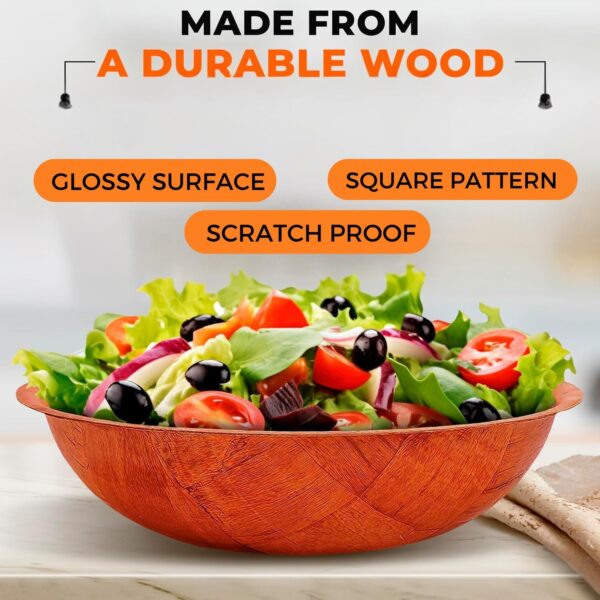 Wooden Woven Salad Bowl, Woven Wood Snack Bowls 6"-Inch, Set of 6 ., - Image 2