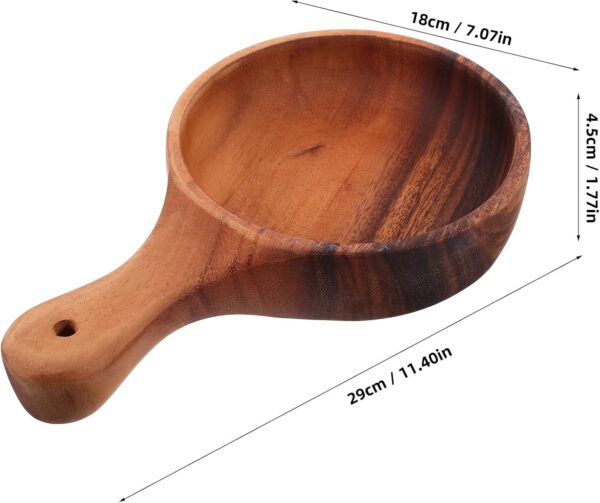 Wood Salad Mixing Bowl Acacia Serving Bowl for Fruits Soup and Cereal Kitchen Bowl with Handle Ideal for Mixing Serving and Entertaining for Family Gatherings and Dinner Parties - Image 2