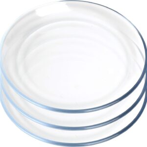 Dessert Plates, Classic Tempered Glass Dinnerware Sets, 7 Inch, Set of 3