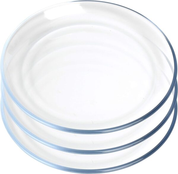 Dessert Plates, Classic Tempered Glass Dinnerware Sets, 7 Inch, Set of 3