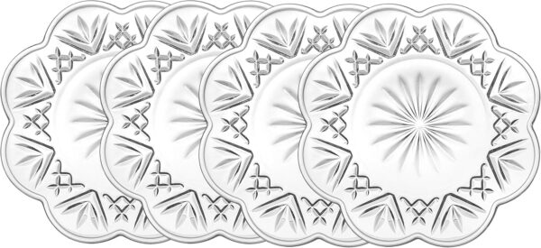 Lead Crystal Set of 4 Canape Plates