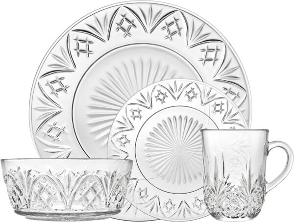 Dinnerware Set - Includes Dinner Plates, Dessert Plates, Bowls and Mugs - Set of 16