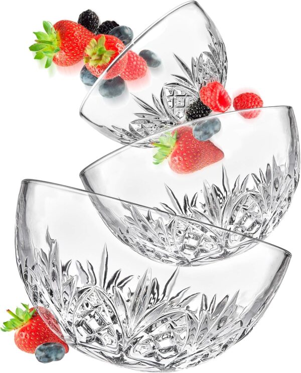 Glass Nesting Bowls Set, Dish Bowl Set - Dublin Collection, Set of 3